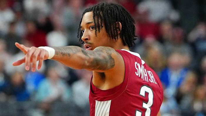 Razorbacks' Nick Smith against UConn in Sweet 16 on Thursday night.